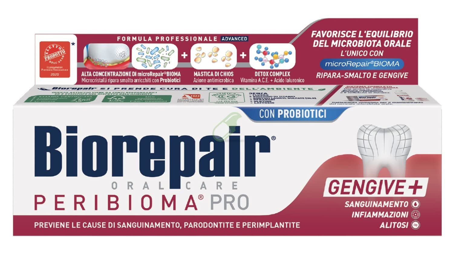 Biorepair Set 2 dentifrices avancés 75ml – sans fluor pour un brossage sûr