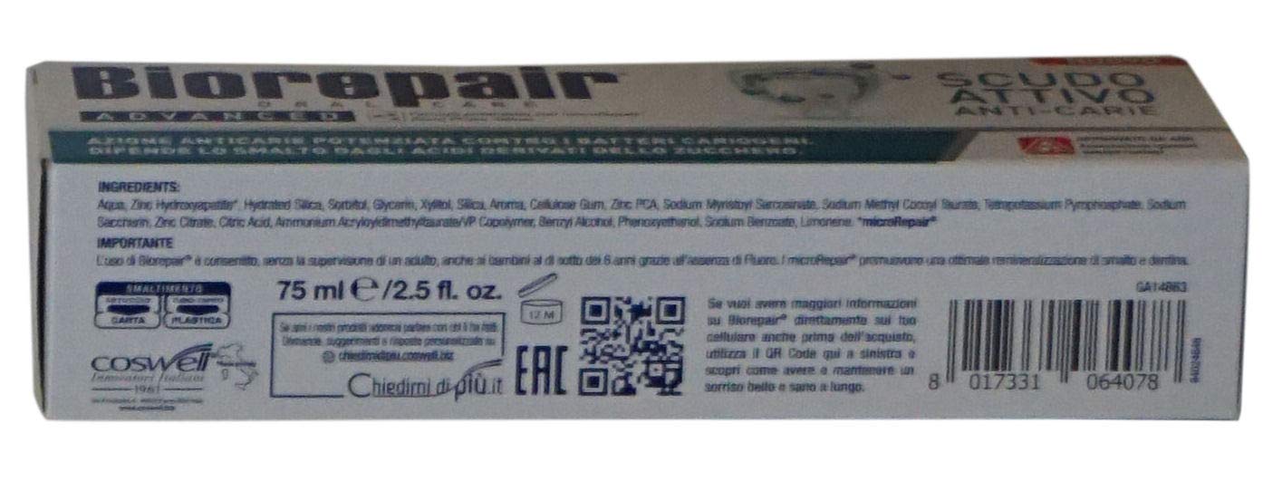 Biorepair Set 2 dentifrices avancés 75ml – emballage italien élégant