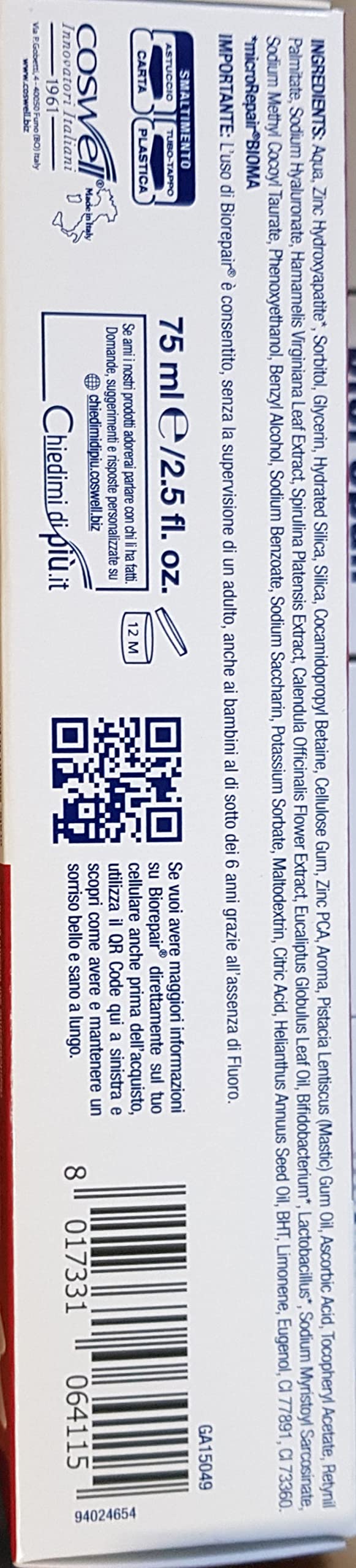 Biorepair Set 2 dentifrices avancés 75ml – action potentielle sur les microfissures