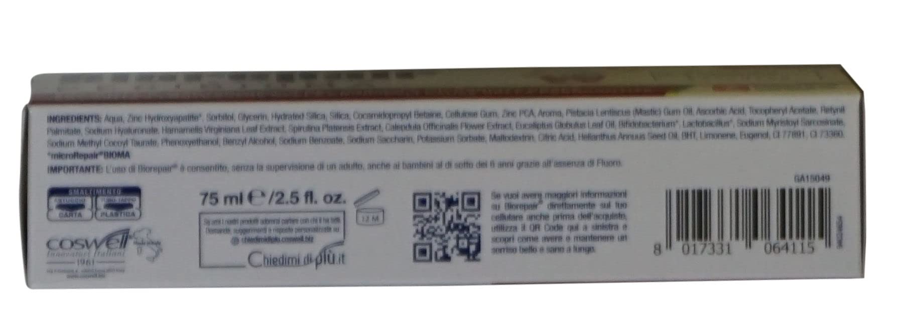 Biorepair Set 2 dentifrices avancés 75ml – formulation sans parabènes ni SLS