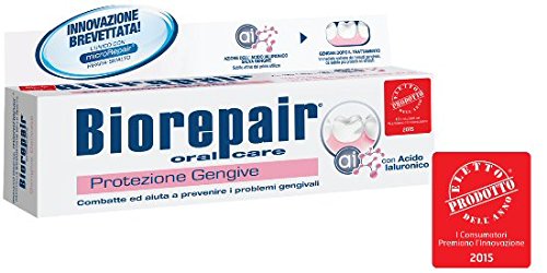 Biorepair avec acide hyaluronique pour apaiser les gencives.