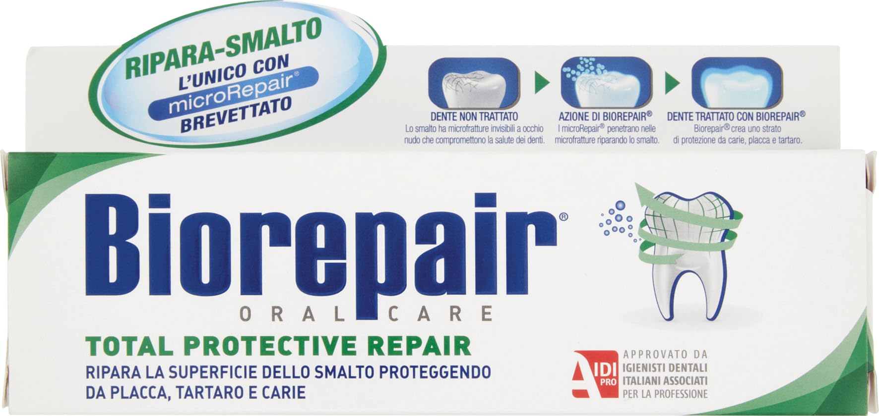 Biorepair - tube dentifrice 75 ml prêt à l’emploi, brossage quotidien.