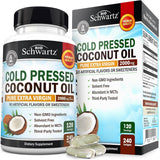 BioSchwartz bouteille capsules huile coco bio, source naturelle pour peau et cheveux.