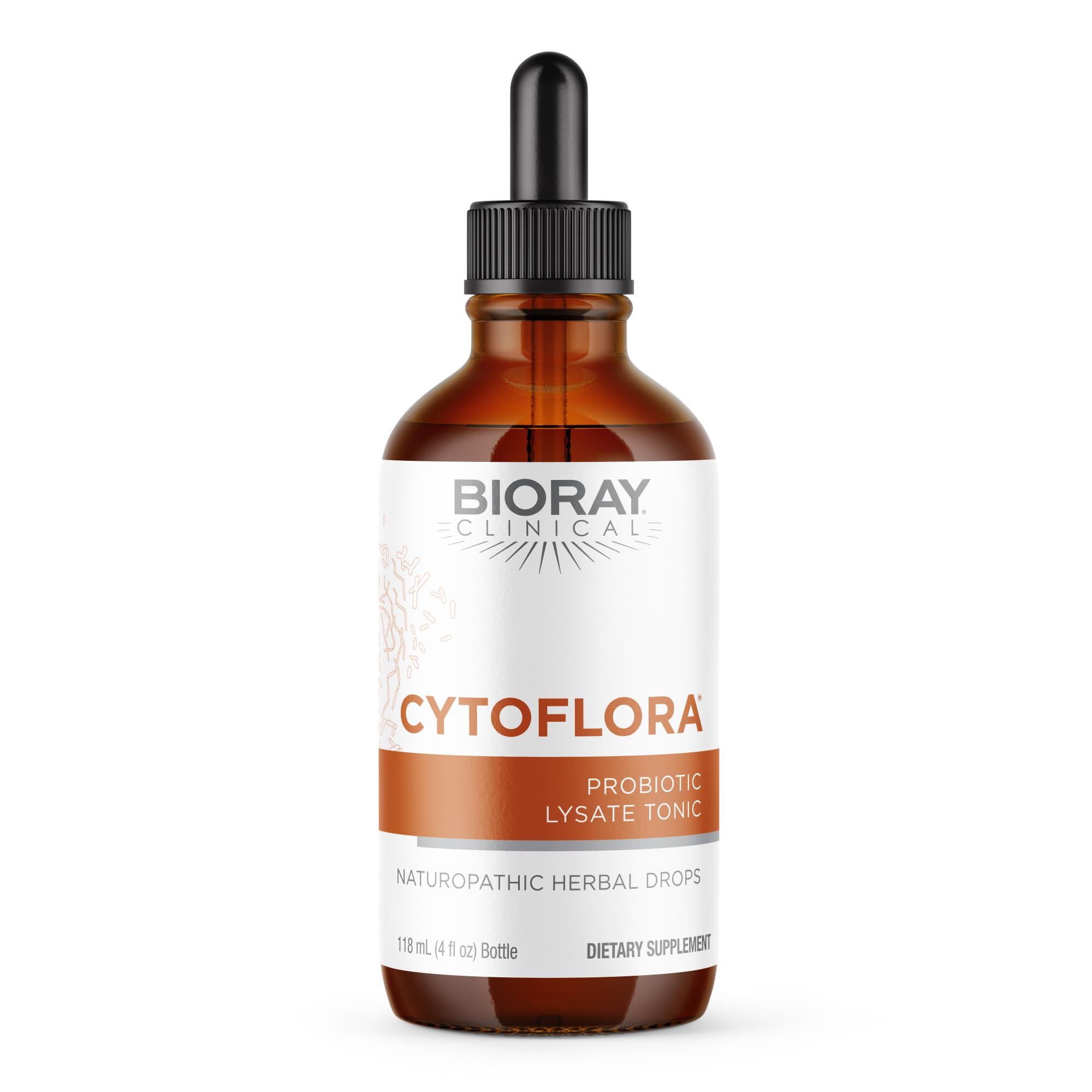 BIORAY CytoFlora, bouteille 4 oz, soutien potentiel de l'immunité et de l'équilibre intestinal.