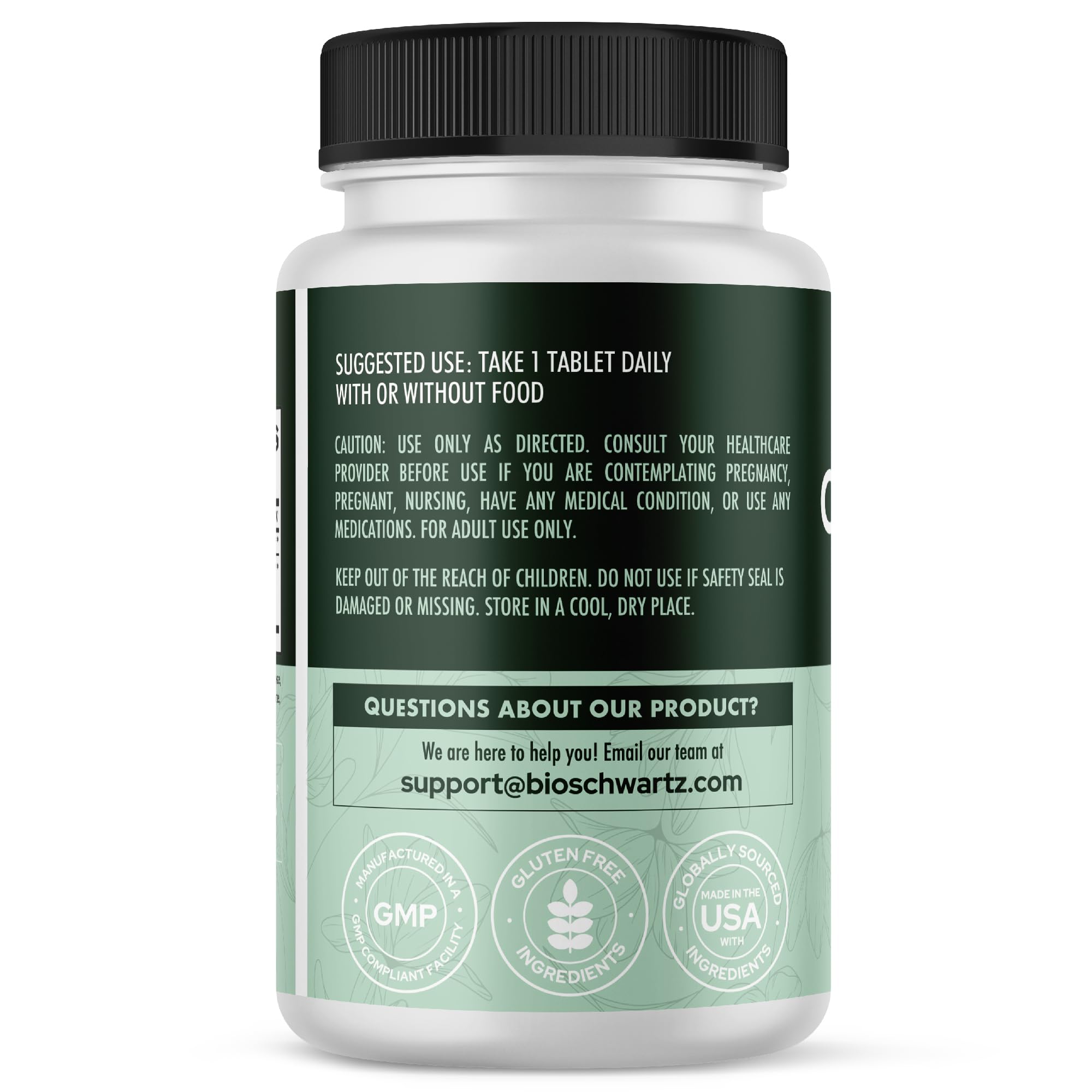 BioSchwartz Bouteille – 60 tablettes pour une utilisation sur deux mois.