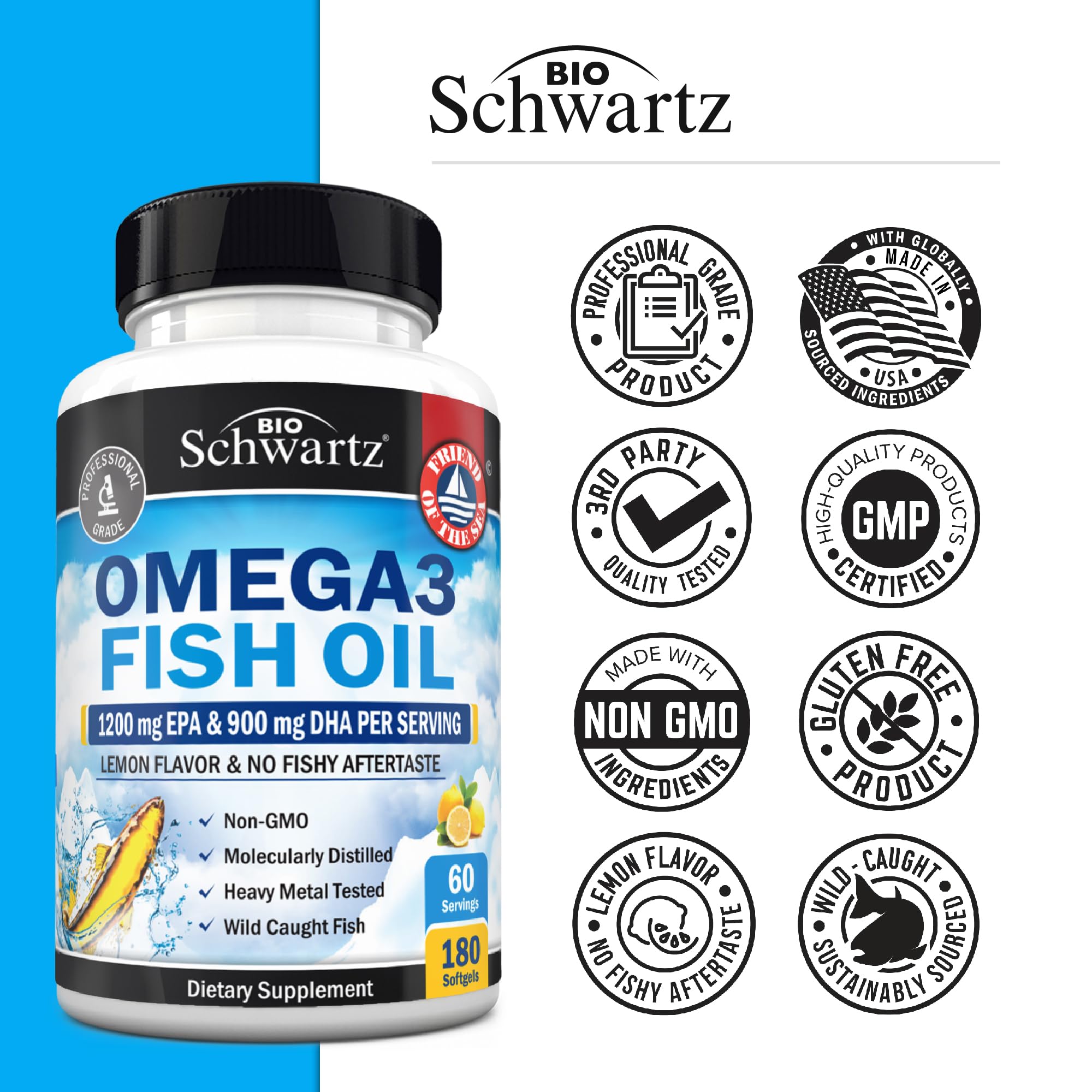 Capsules sans gluten et pescetariennes BioSchwartz.
