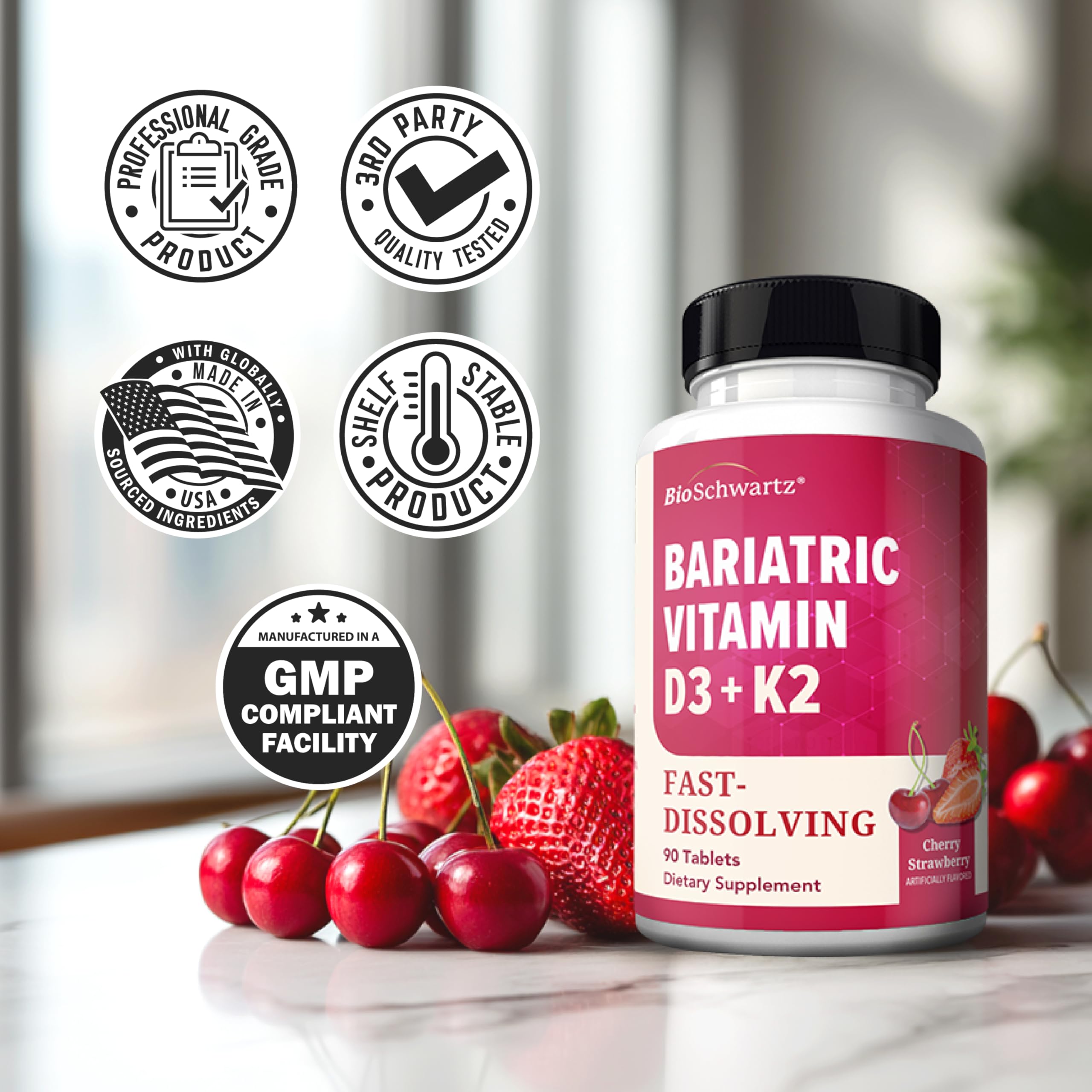 BioSchwartz D3 K2 ingrédients premium et fabrication aux États‑Unis.