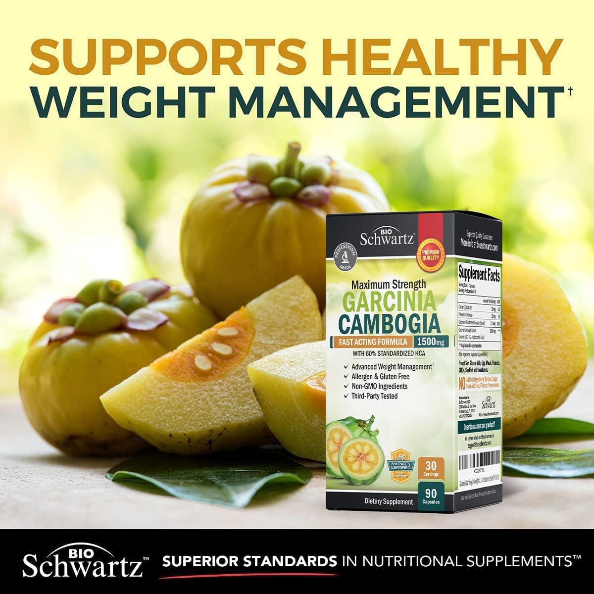 BioSchwartz Garcinia Cambogia – absorption améliorée grâce au calcium et au potassium