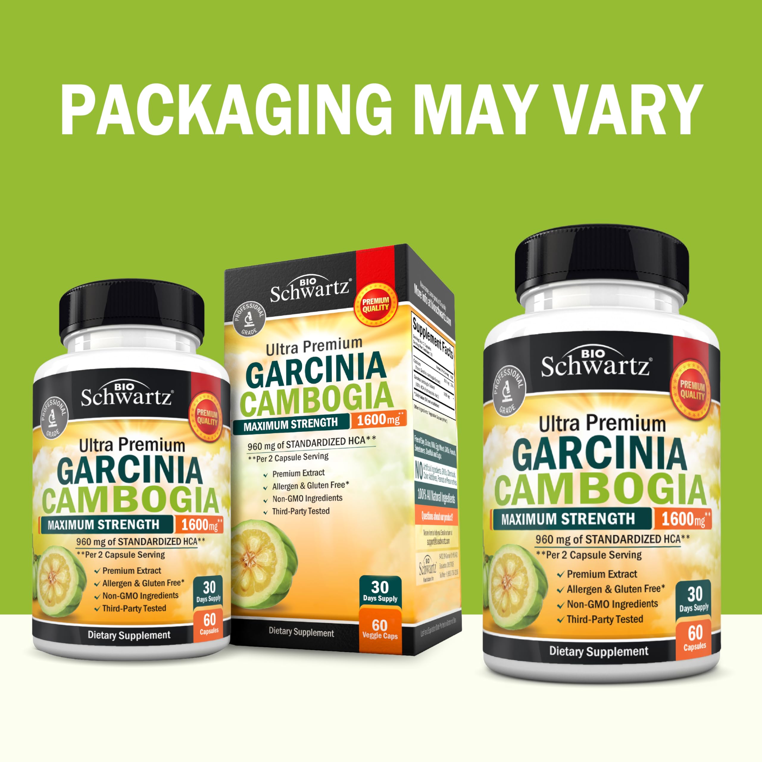 BioSchwartz Garcinia Cambogia – comprimés visibles, format haute concentration.