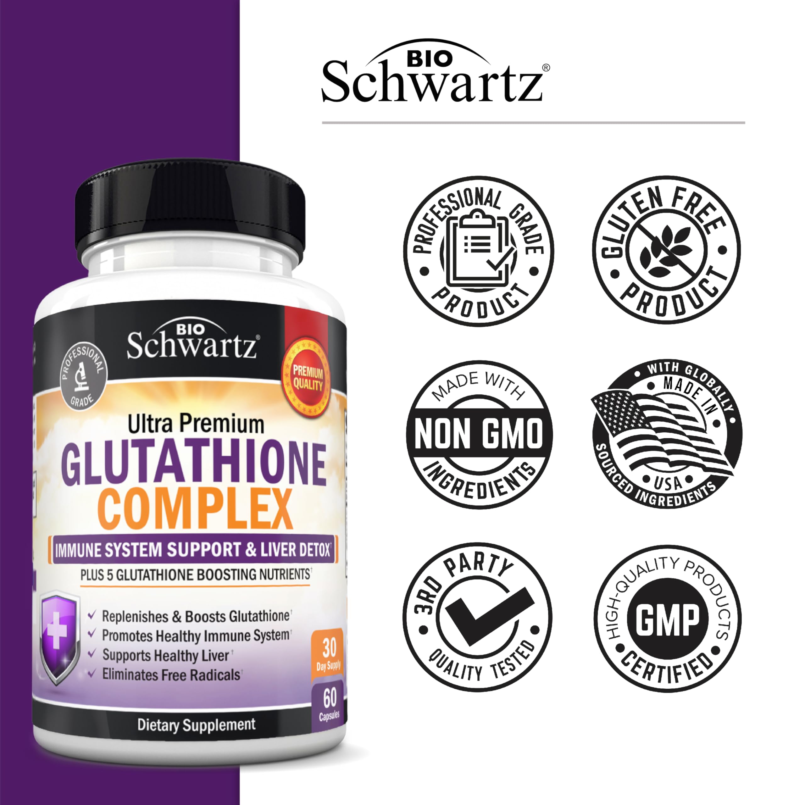 BioSchwartz Glutathione – peau éclatante grâce à l’action antioxydante interne