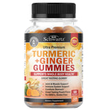 BioSchwartz gommes curcuma gingembre en bouteille, prise pratique au quotidien.