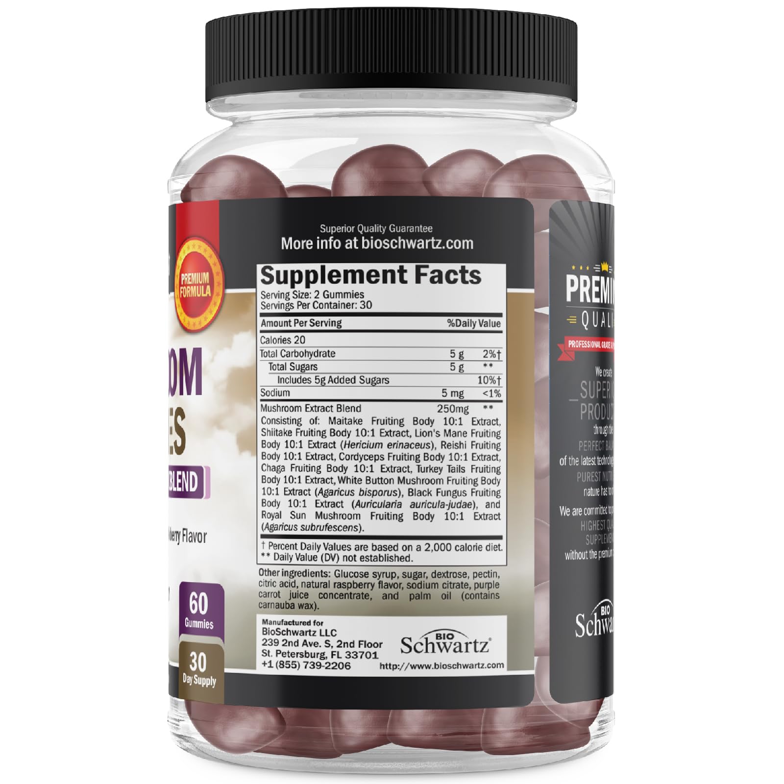 BioSchwartz Gommes vegan et non-GMO, assurance qualité et sécurité des ingrédients.