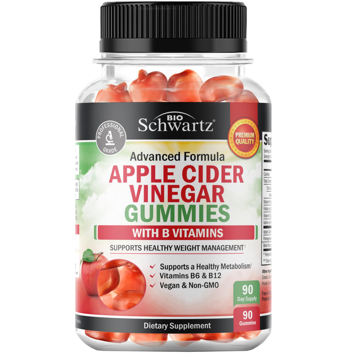 BioSchwartz Gommes Vinaigre Pomme Mère – énergie et digestion douce