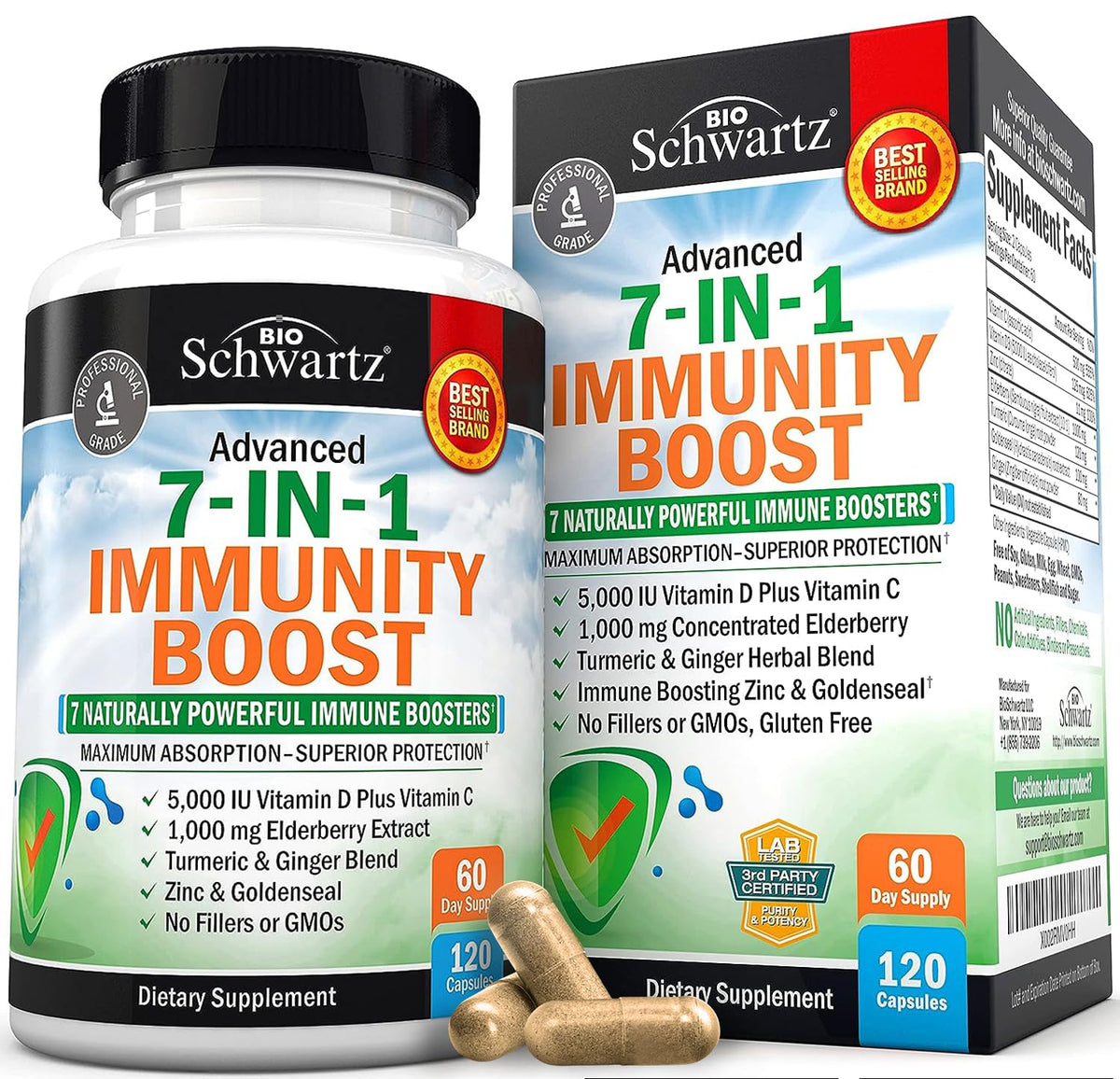 BioSchwartz Immunité: bouteille prête à soutenir le système immunitaire au quotidien.
