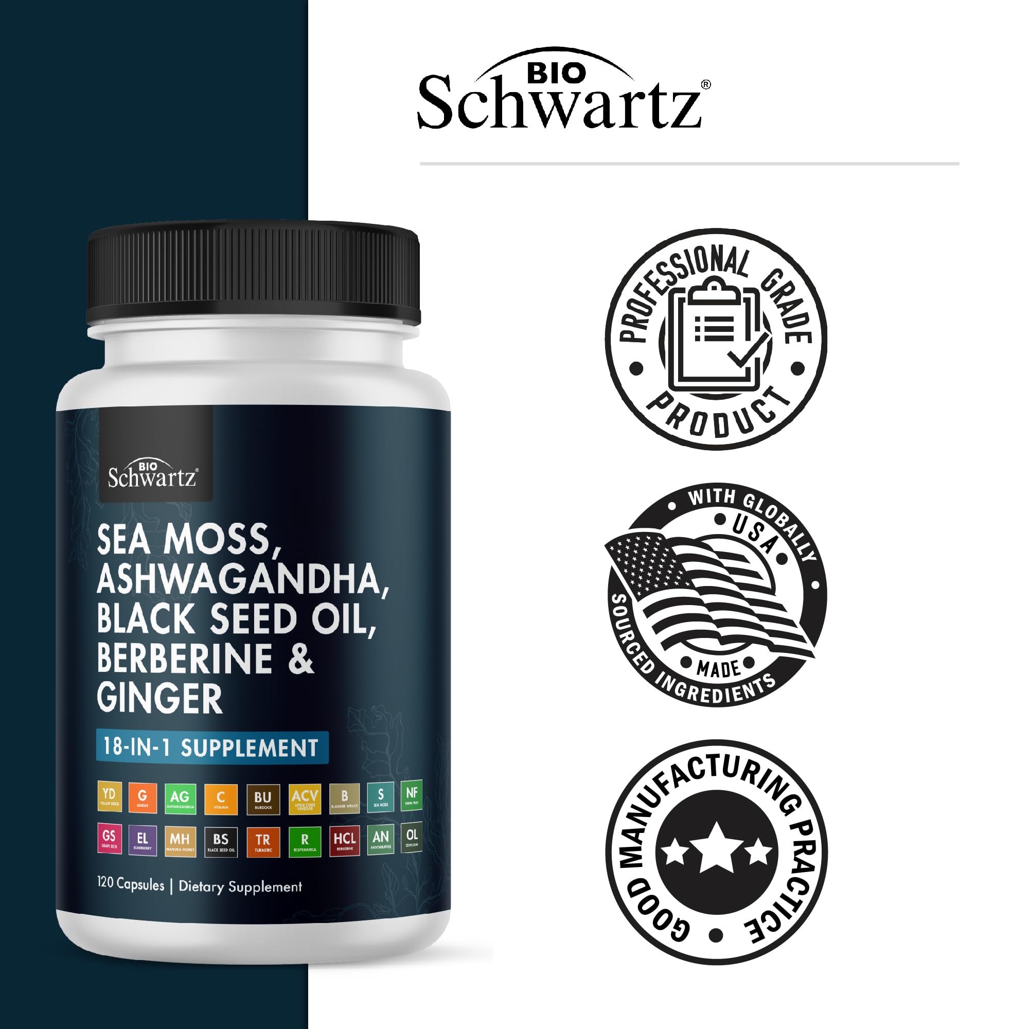 BioSchwartz ingredients-sea-moss met en avant les algues nutritives.