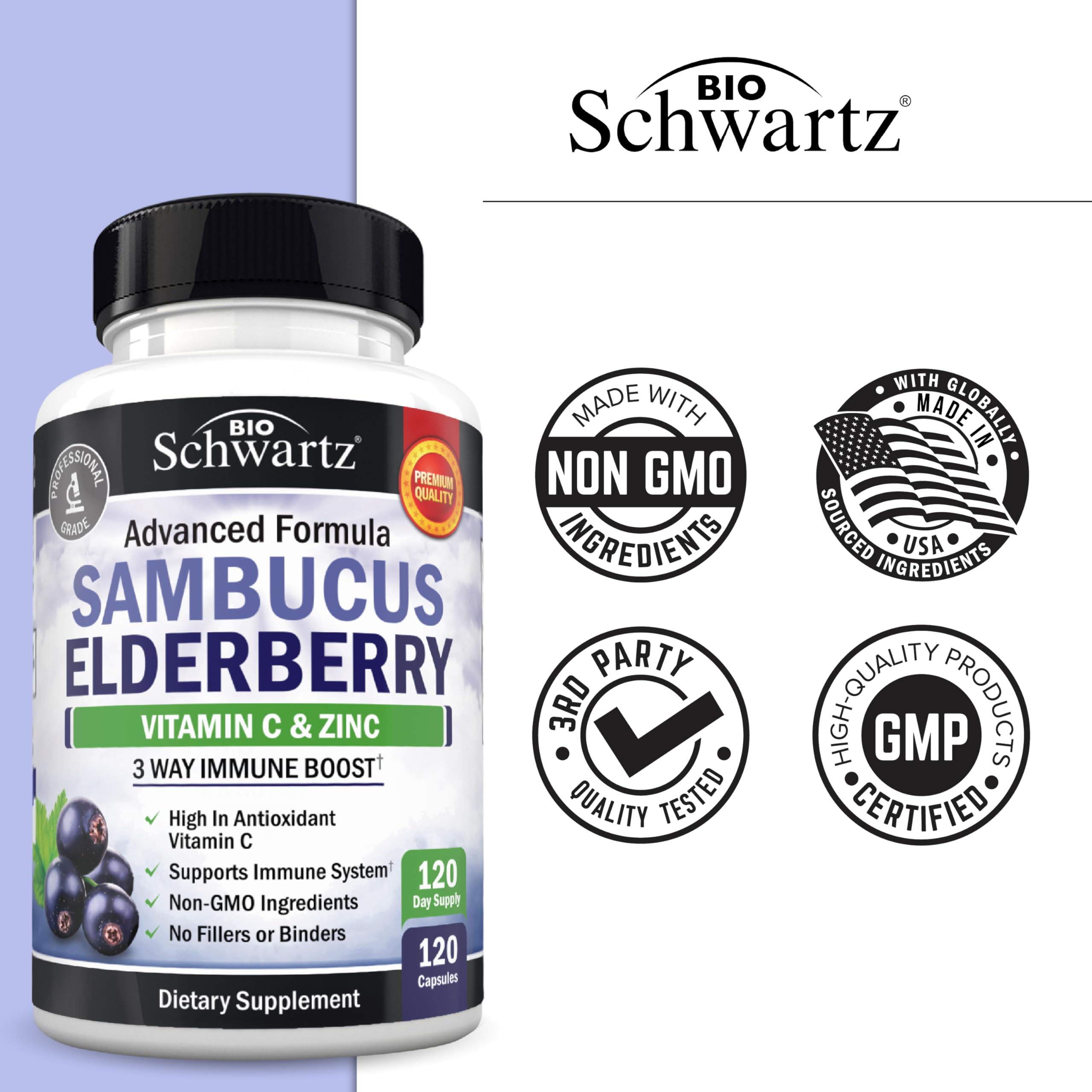 BioSchwartz logo et étiquette, transparence sur ingrédients et provenance.
