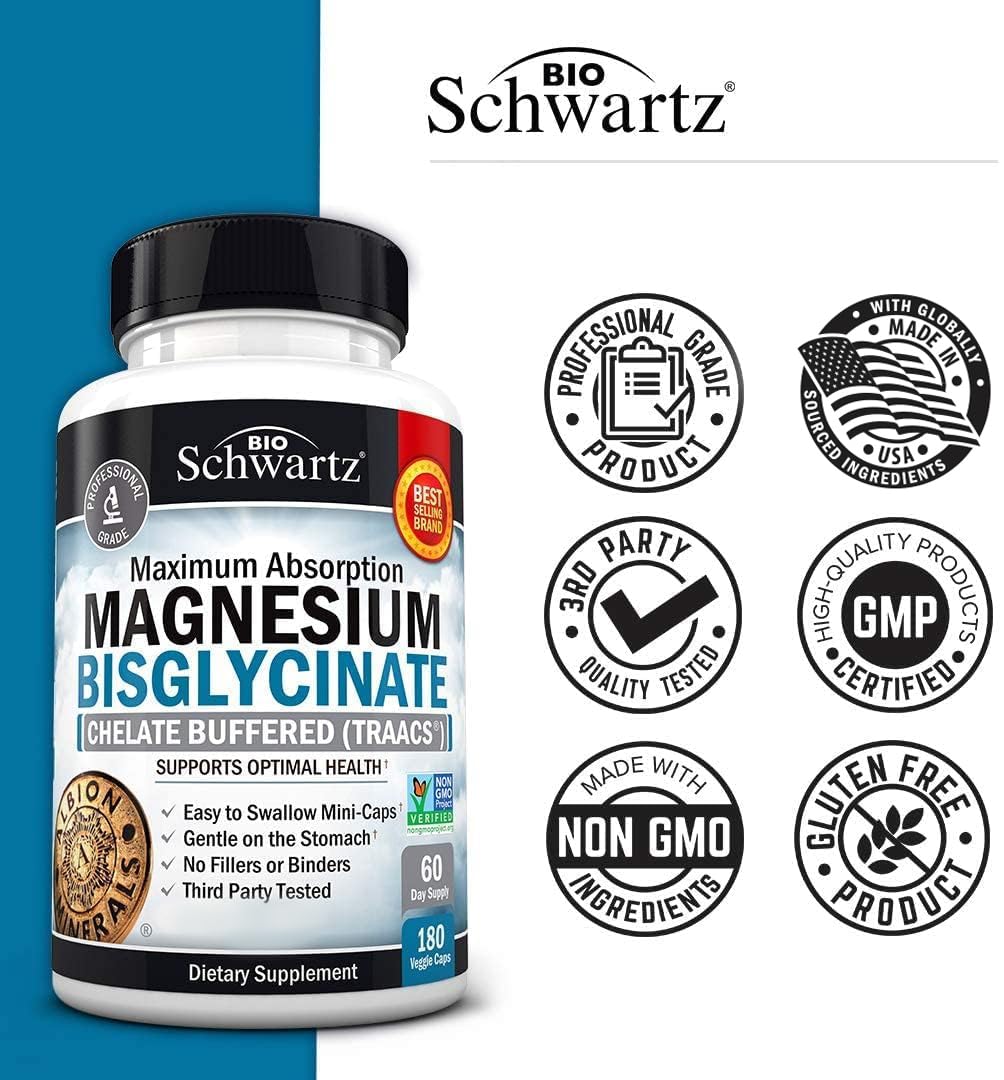 BioSchwartz Magnésium bisglycinate soutien muscles et articulations