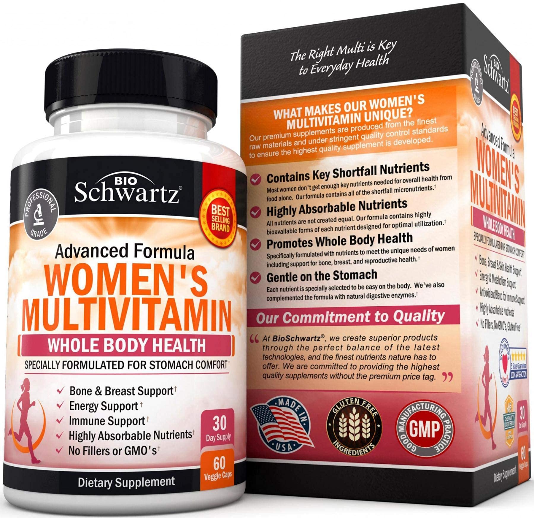 BioSchwartz Multivitamine Femmes – cgmp-usa: fabrication américaine conforme.