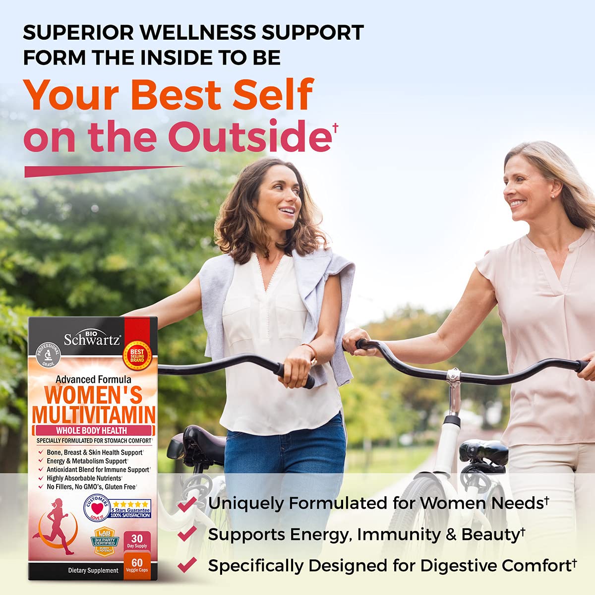 BioSchwartz Multivitamine Femmes – tablettes-energie: énergie quotidienne potentielle.