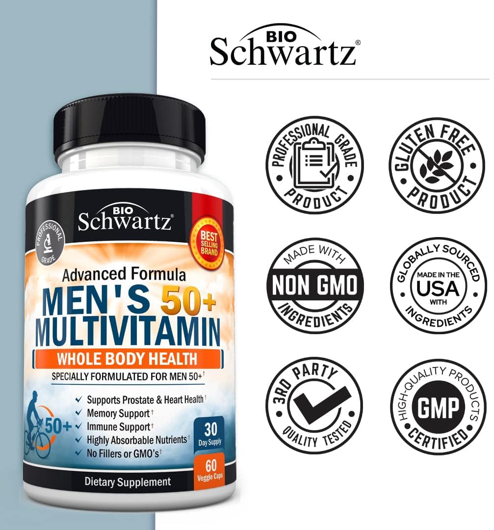 BioSchwartz Multivitamine50+ – champignons réishi: mélange premium pour le bien-être