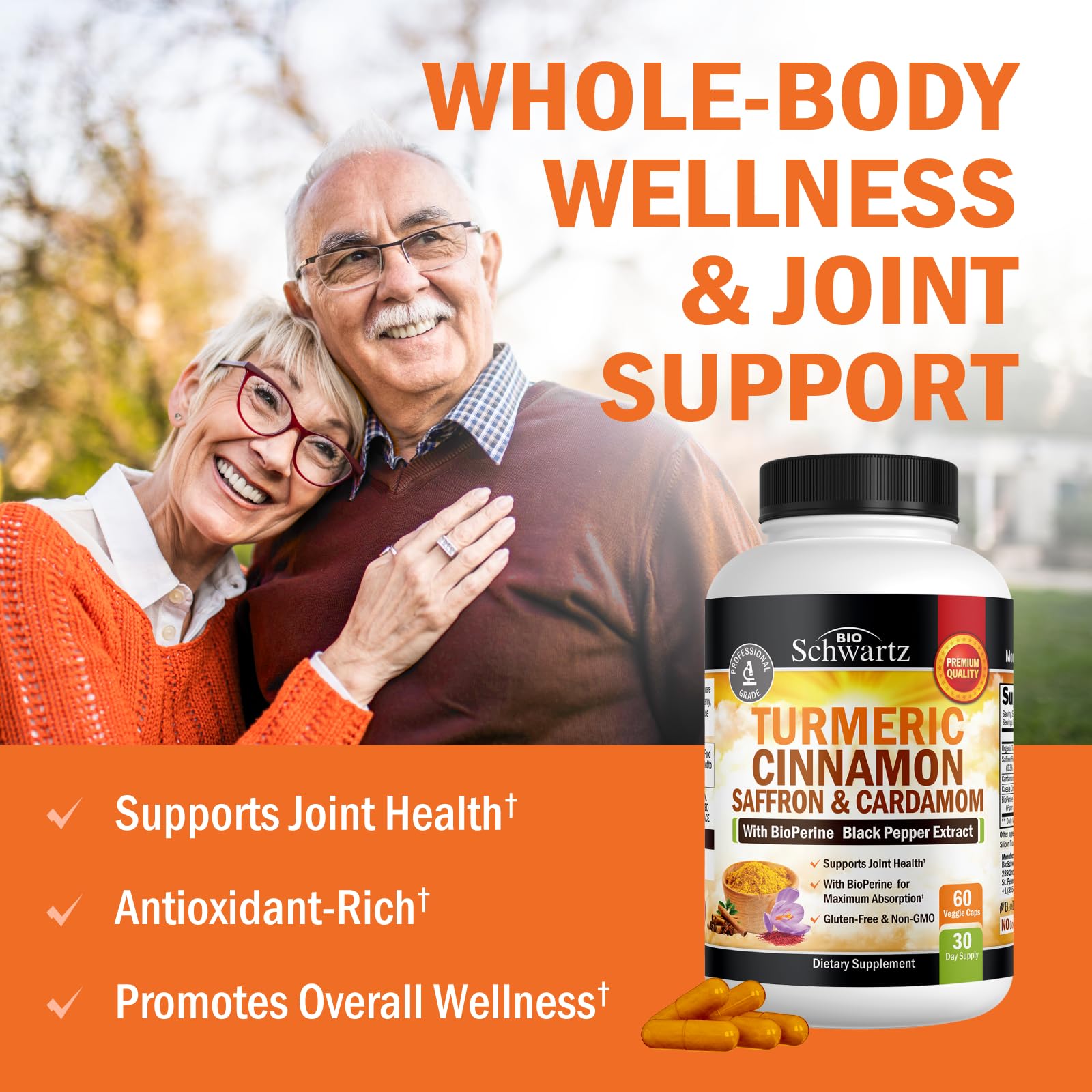 BioSchwartz capsules pipérine pour absorption améliorée des nutriments.