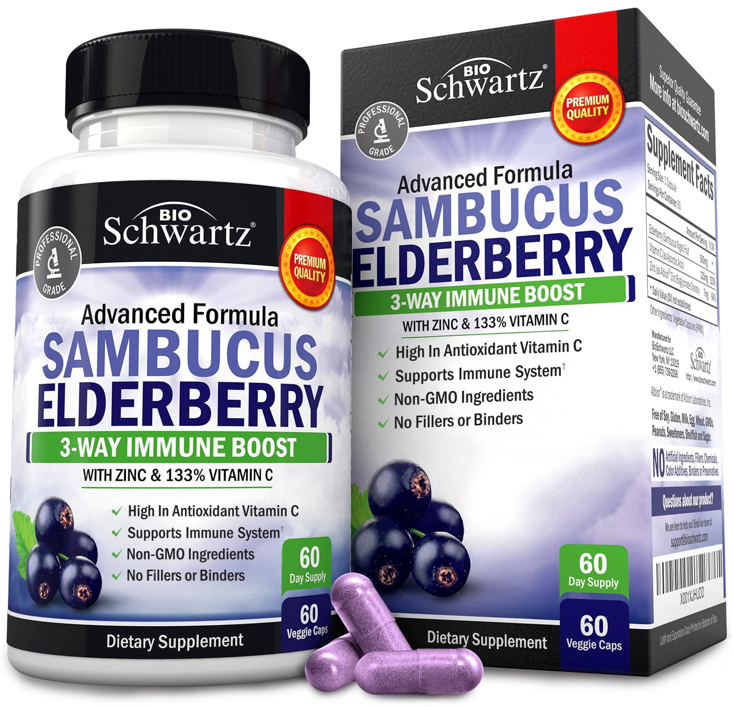 BioSchwartz Sureau capsules quotidiennes pour le soutien immunitaire.