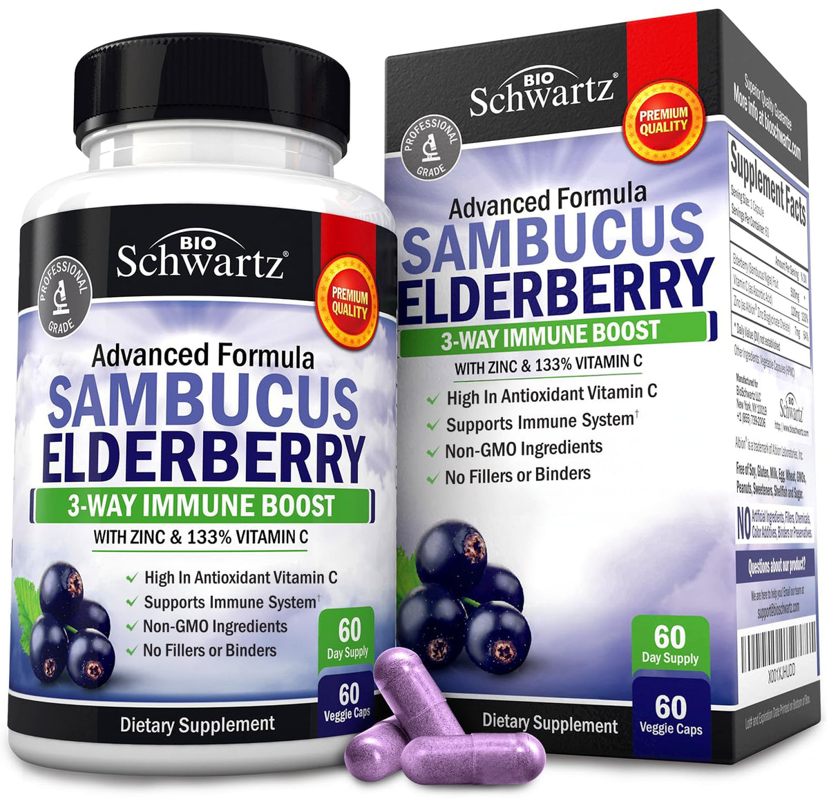 BioSchwartz Sureau capsules quotidiennes pour le soutien immunitaire.