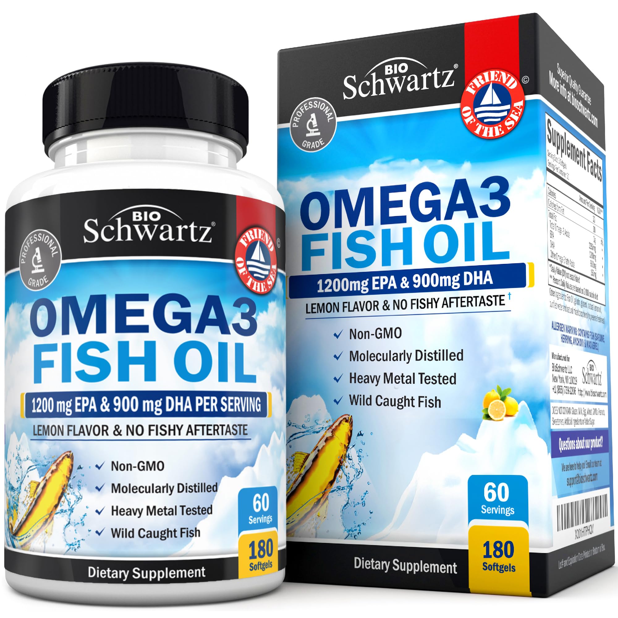 BioSchwartz Omega-3 triple-strength: bouteille prête pour votre routine quotidienne.