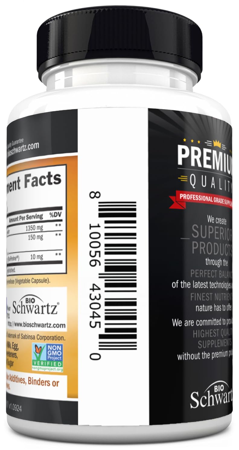 BioSchwartz Turmeric Curcumin : sans additifs artificiels, formulation naturelle et pure.