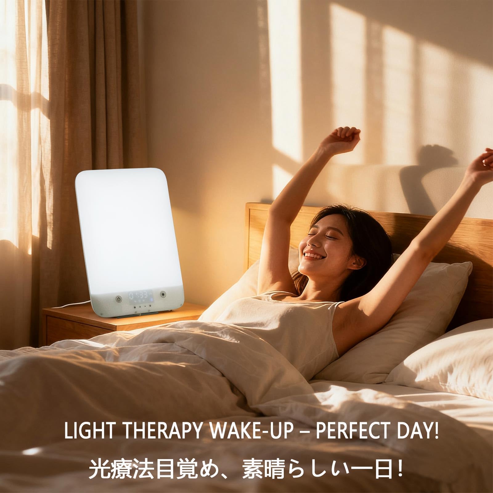 Bioset Lampe avec sons naturels intégrés pour relaxation et éveil.
