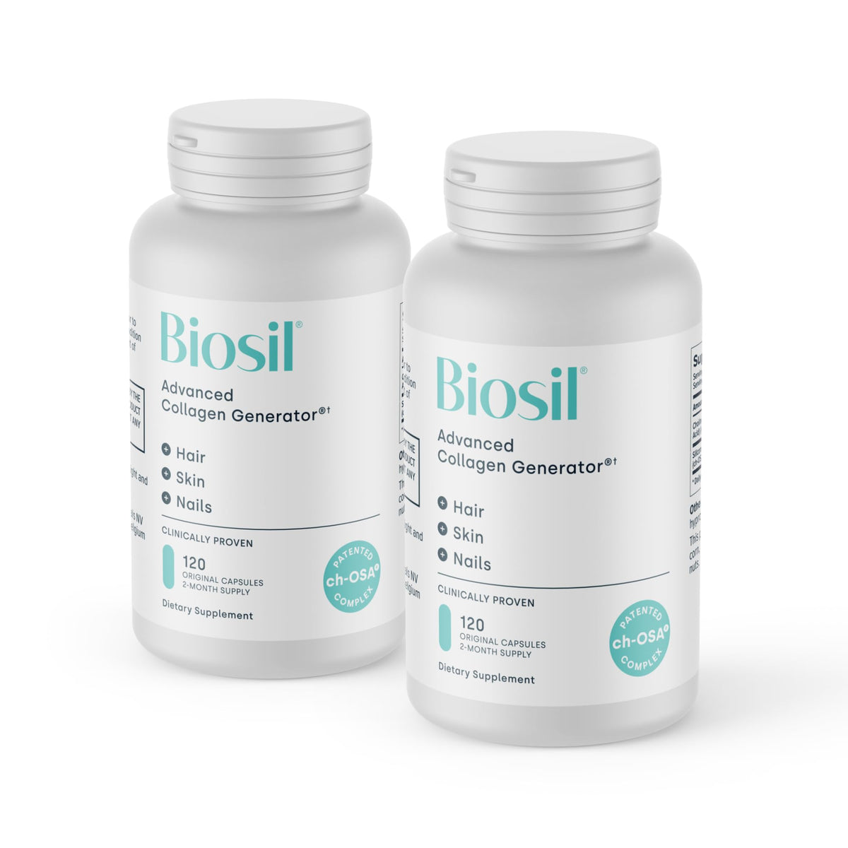 Biosil Générateur Collagène – bouteille, peau plus lumineuse possible.