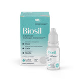 Biosil gouttes collagène – flacon sur fond blanc, soutien potentiel peau et cheveux