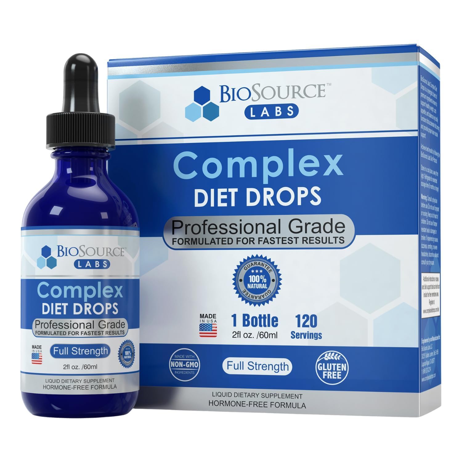 BioSource Labs Complex Diet Drops, bouteille 2oz, pratique pour votre routine minceur.