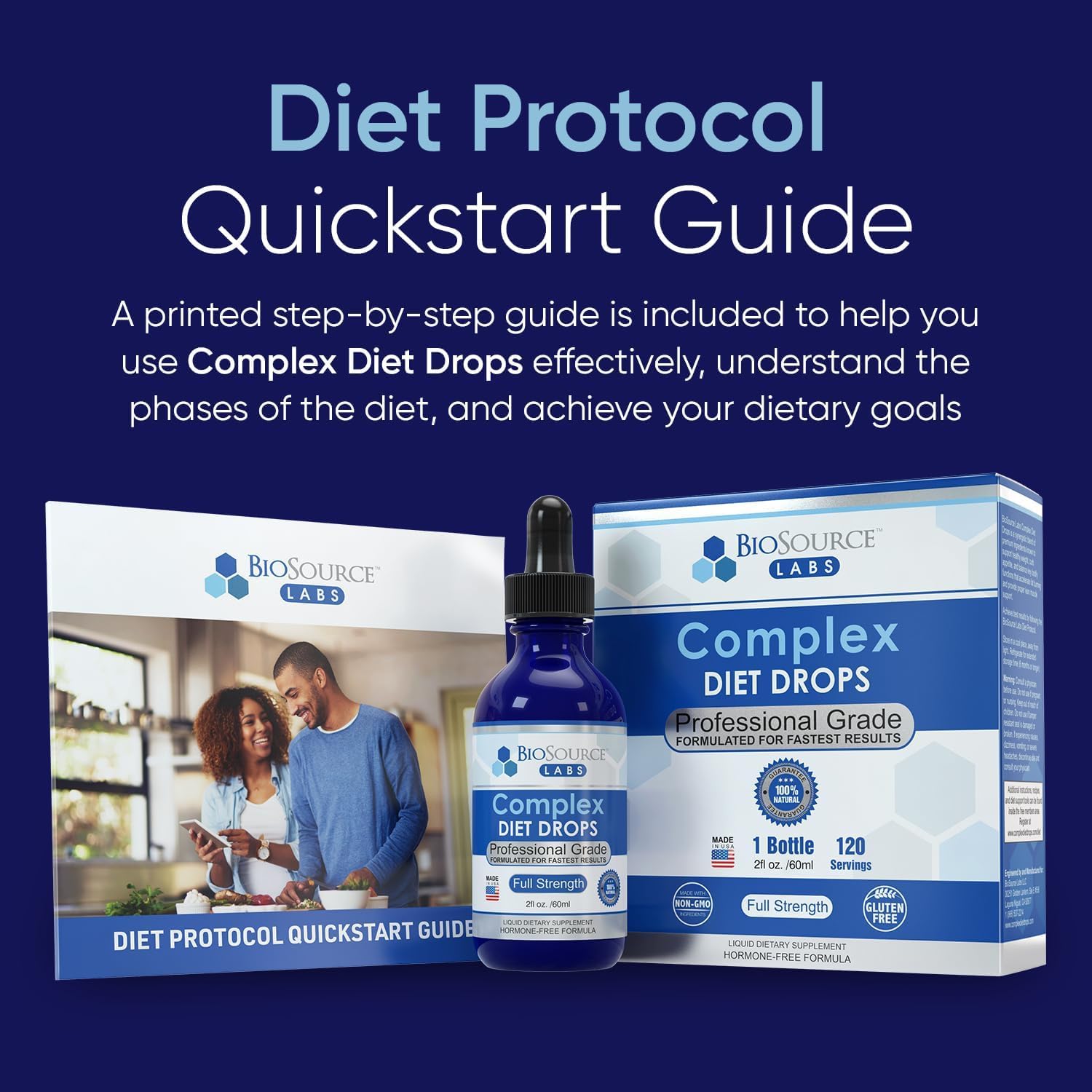 Étiquette BioSource Labs Complex Diet Drops facile à lire et suivre.
