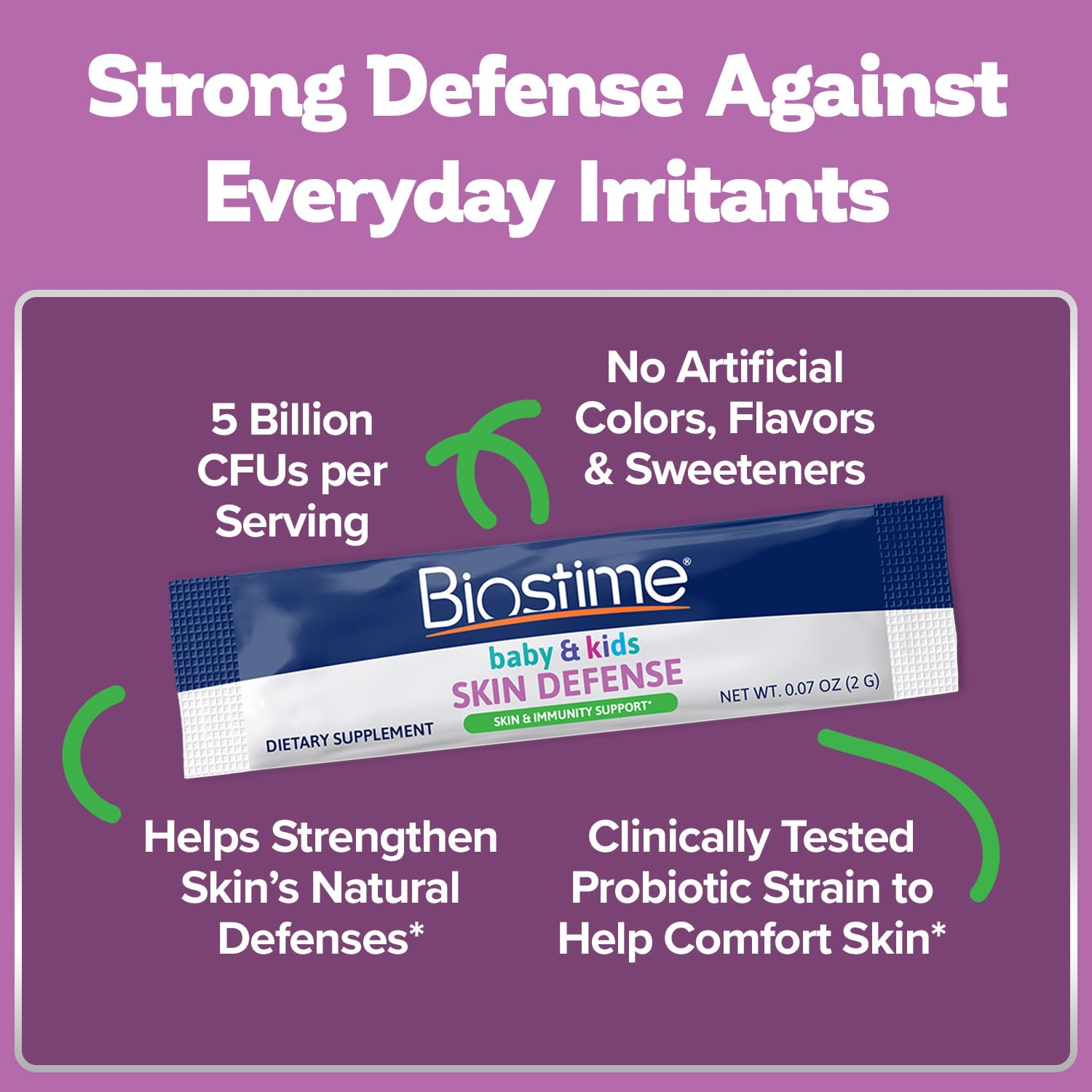 Biostime Skin Defense, sachets sans arôme pour utilisation quotidienne