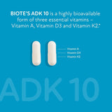 Biote ADK 10: capsules visibles illustrant le format pratique à prendre