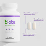 Biote ADK 10: étiquette-produit lisible avec sans soja, sans gluten