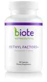 Biote Methyl Factors+ — bouteille élégante, potentiel soutien énergie et concentration.