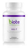Biote HIS-T, bouteille du produit, soutien potentiel équilibre hormonal chez les hommes.