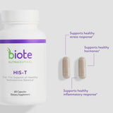 Biote HIS-T, capsules visibles, option pratique pour une prise quotidienne.