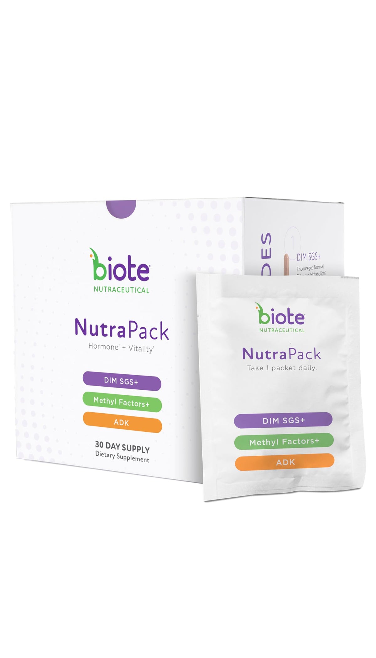 Biote NutraPack : boîte visible pour une routine quotidienne équilibrée