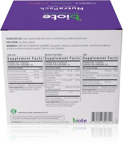 Biote NutraPack : dosettes quotidiennes montrées pour un soutien énergétique