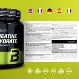 BioTechUSA Créatine Monohydrate doseur: portions propres pour un dosage précis