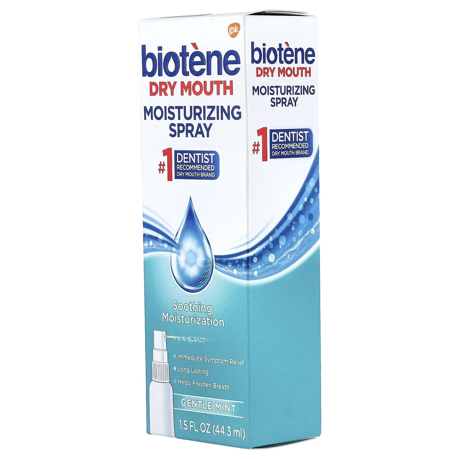 Biotène spray format pratique 1,5 oz pour emporter partout.