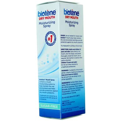 Biotène utilisation quotidienne du spray, solution rapide pour hydratation.