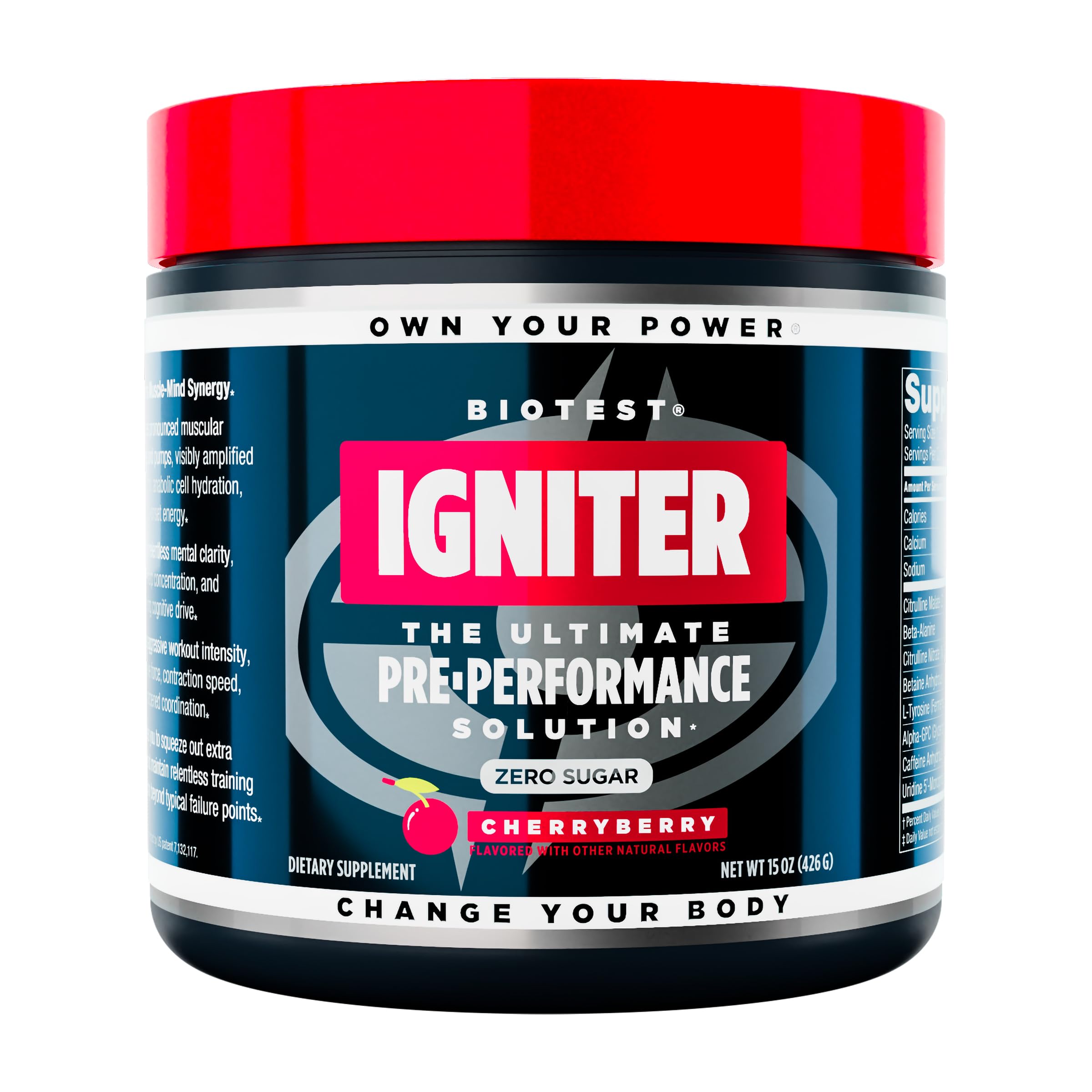Biotest Igniter CherryBerry - bouteille prête pour l'entraînement intense