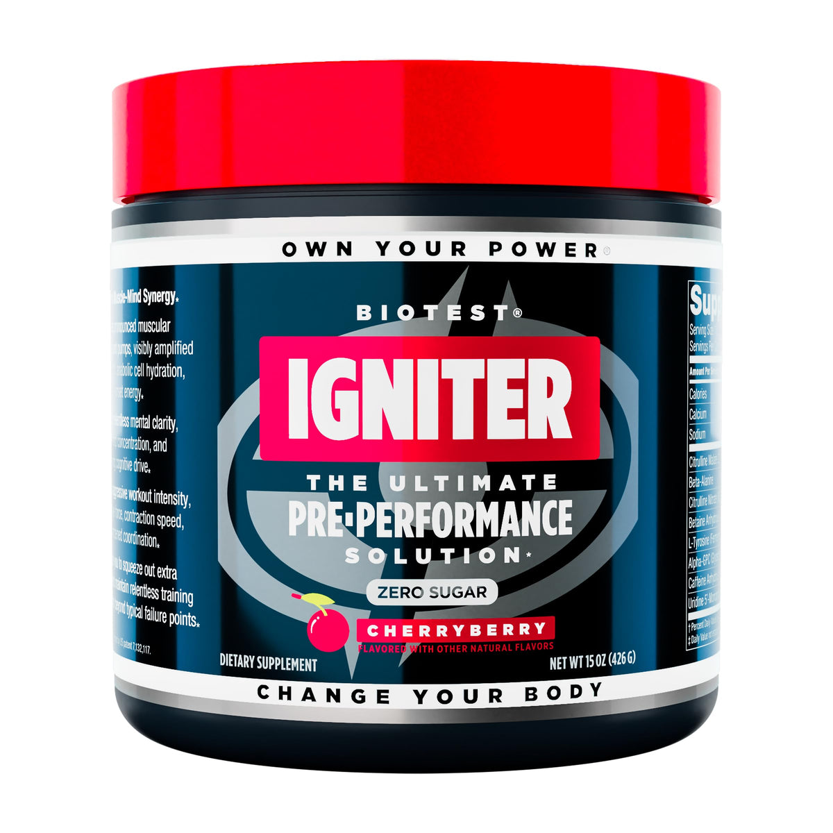 Biotest Igniter CherryBerry - bouteille prête pour l'entraînement intense