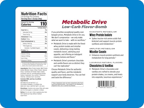 Biotest Metabolic Drive Protéine cuillère-doseuse vanille, dosage précis pour chaque shaker