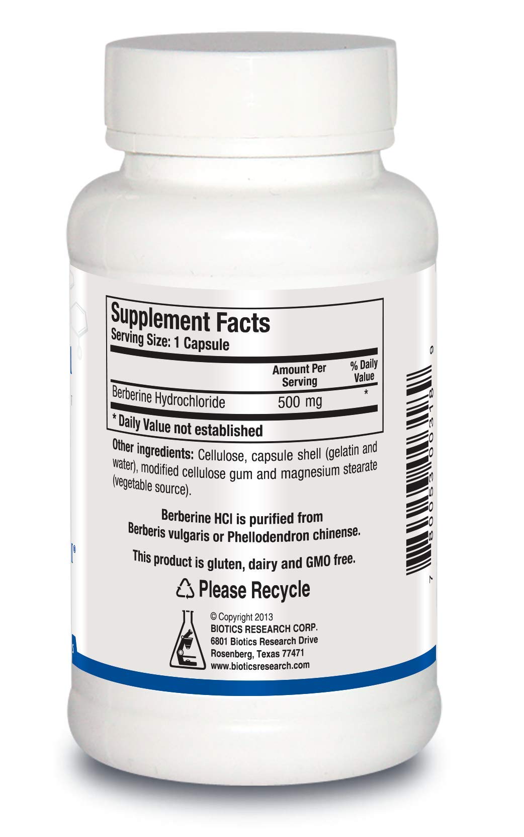 Biotics Research Berberine HCl – capsules: équilibre intestinal potentiel.