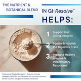 Biotics Research GI Resolve: texture de poudre fine prête à être mélangée
